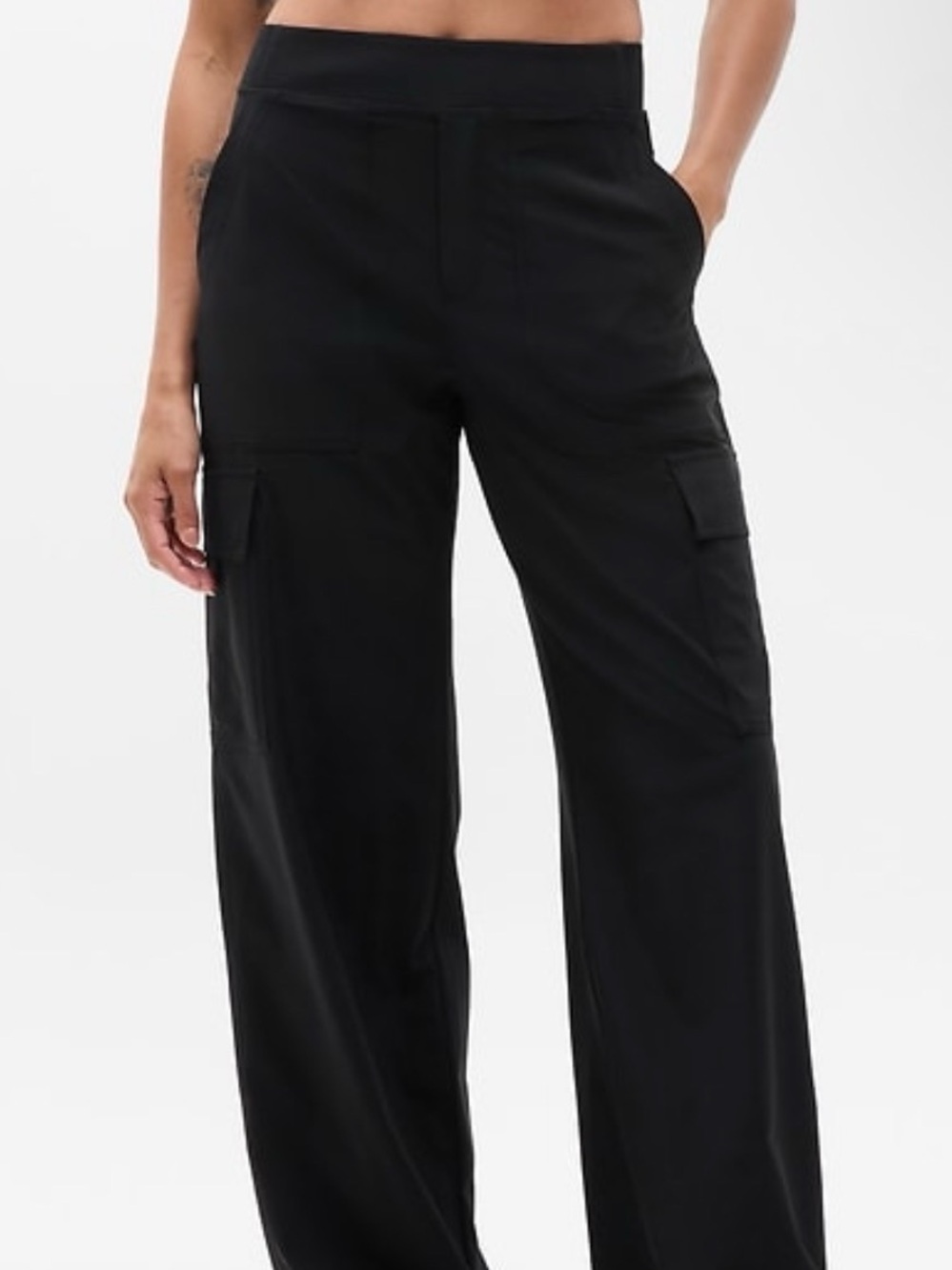 Athleta Black Wide-Leg Cargo Pants